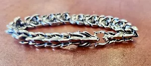 Real Solid 925 Sterling Silver Bracelet Link Dragon Scales Bones Chain Jewelry - Picture 1 of 9