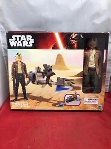 Star Wars The Force Awakens 12-inch Speeder Bike with Poe Dameron Moto Speeder - Picture 1 of 12
