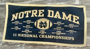 Notre Dame Fighting Irish Football NCAA 11 x National Championship Banner - Picture 1 of 1