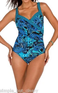 Traje de baño de una pieza Miraclesuit Paisley Palooza alambre Sanibel 449963 nuevo con etiquetas AU 16 - Imagen 1 de 2