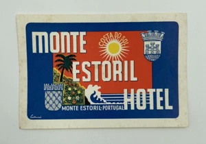 Original Rare Vintage Luggage Label / Sticker Monte Estoril Hotel Portugal - Picture 1 of 2