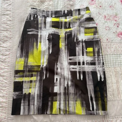 Falda lápiz Kate Spade para mujer amarilla gris artística “Falda The Rules” talla 8 nueva con etiquetas Foto 1 de 4