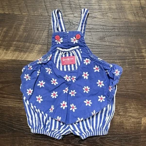 Mameluco de Colección Oshkosh B’gosh Azul Floral Peplum Rayas 6/9m EE. UU. - Imagen 1 de 8