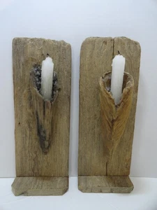 2er Set Treibholz Kerzenständer 12,5" hoch 5" breit - Bild 1 von 9
