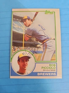 Tarjeta autografiada firmada por Topps 1983 Rob Picciolo #476 Brewers - Imagen 1 de 2
