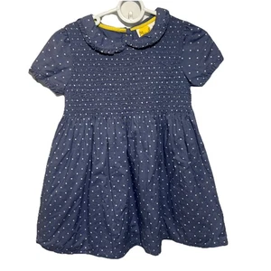 Vestido Mini Boden Niña 3-4 Años Azul Lunares Volantes Cuello Peter Pan Línea A - Imagen 1 de 7
