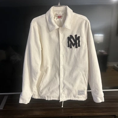 Mastermind X  Mitchell & Ness Ivory Corduroy Button Snap Jacket, MED. Nice - Image 1 of 4