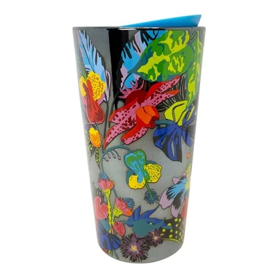 Starbucks Neon Flowers Immersive Florals Luster Ceramic Travel Tumbler Mug 12 oz - Image 1 of 4