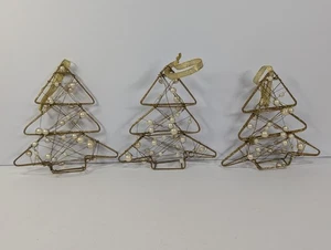 gold wire christmas tree Ornaments Vintage - Picture 1 of 3