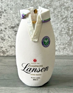 Lanson Wimbledon Champagne Bottle Cooler Cover Zip White Polo Top Tennis Novelty - Picture 1 of 13