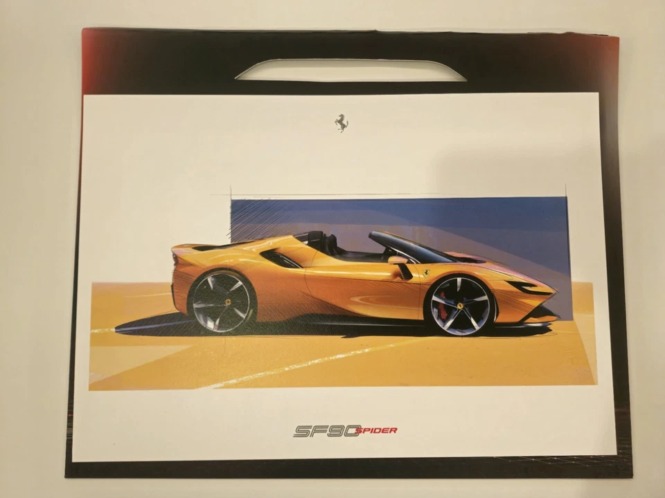FERRARI SF90 SPIDER Lithograph - Design Sketch - brochure Prospekt 95998278 - Image 1 of 4