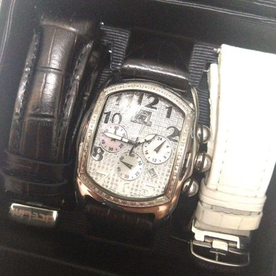 Reloj Icelink Cronógrafo Completo Diamante Esfera Grande Con Correa Lujo Para Hombre Foto 1 de 4