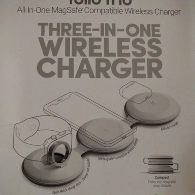 3 in 1 MagSafe Folio Trio 15w Wireless Charger for iPhone, Apple Watch & AirPods - Image 1 of 3