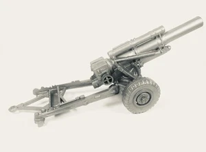 Vtg Marx Desert Fox WWII Playset Silver Non-Firing Howitzer Cannon Unbroken VGC - Picture 1 of 8