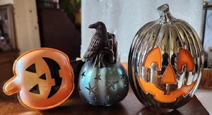 3 NUOVI HALLOWEEN JACK-O-LANTERN Raven WALLFLOWER PLUG bagno e corpo funziona illuminazione - Foto 1 di 7
