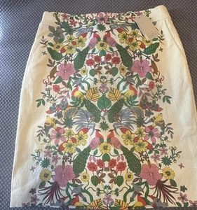 NWT BODEN Women Exotic Paradise Birds Skirt Lined Pencil Straight US 10 - Picture 1 of 8
