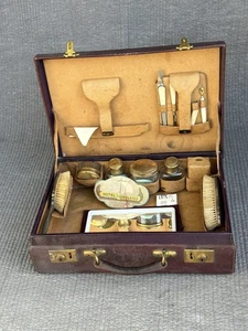 Antiker Leder Reise-Necessaire Koffer Vintage - Bild 1 von 10