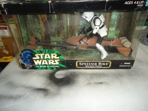 Star Wars 12" Speeder Bike Biker Scout POTF2 Power Of The Force w/Original Box! - Bild 1 von 7