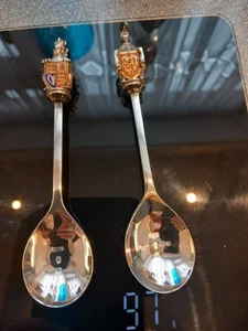 1977 Queen Elizabeth II Sterling Silver Commemorative Spoons - Picture 1 of 5