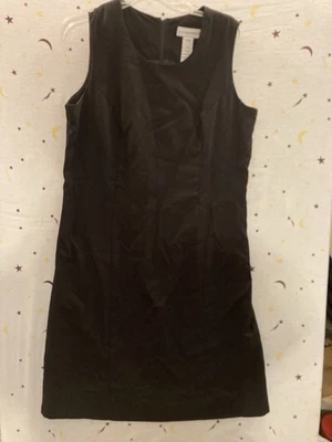 Vestido Vaina SAG HARBOR Negro Para Mujer 14 Forrado Cuello Redondo Usado en Excelente Condición Clásico LBD Foto 1 de 4