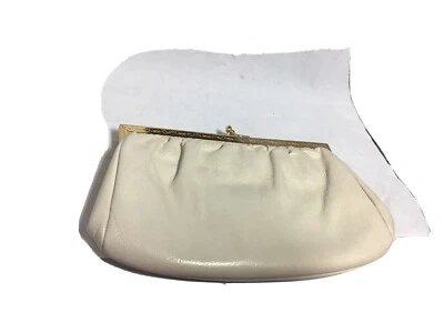 Bolso de noche vintage de cuero beige Etra Champagne en muy buen estado Foto 1 de 4
