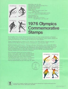 #1695-98 13c 1976 Olympics Postage Stamp Poster-Unofficial Souv Page FD - Picture 1 of 1