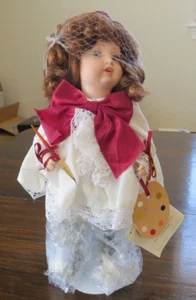 Vintage Patricia Loveless Porcelain Doll Vanessa the Artist, 12" -World Gallery - Picture 1 of 12