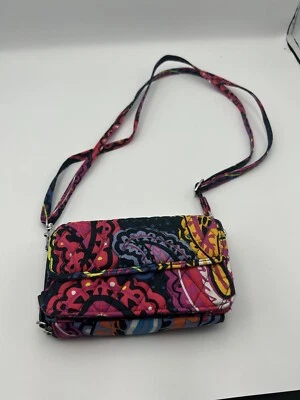 Vera Bradley Crossbody Strap Wallet Purse - Navy Blue Hot Pink - Image 1 of 3