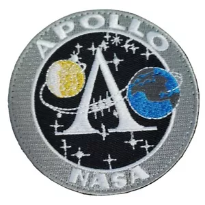 NASA Apollo Weltraummission Erde Mond bestickt Klett Patch - Bild 1 von 1