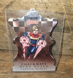 2022 Marvel Fleer Ultra Avengers Captain Marvel Scacco Matto Regina Bianca #CP-15 - Foto 1 di 3