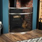Fire Guard Nickel Screen Protector Cover Fireplace Shield New By Home Discount