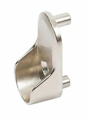 OVAL WARDROBE RAIL END SUPPORTS Rail Brackets 15mm Wide Nickel Plated Silver - Image 1 of 3