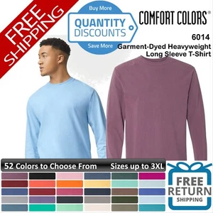 Comfort Colors Men Garment-dyed Heavyweight Long Sleeve T-shirt Up To 3XL 6014 a - Picture 1 of 86