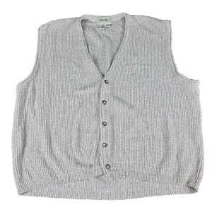 Maglione alto Eddie Bauer XL gilet marrone cardigan maglia cavo bottoni made in USA - Foto 1 di 7