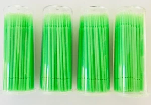 400 (4 Vials) Green Dental Micro Brush Lash Tools Regular Tips (2.0mm) eyelash - Picture 1 of 3