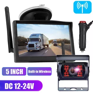 5" Wireless Car Monitor and IR Rear View Reverse Camera Kit for Caravan Truck RV - Picture 1 of 24