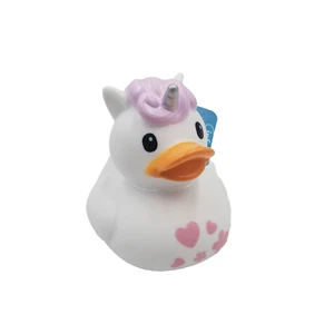 NWT 'UNICORN' the Rubber Duck Pink Hearts Collectible for Jeeps Infantino 2.5" - Picture 1 of 4