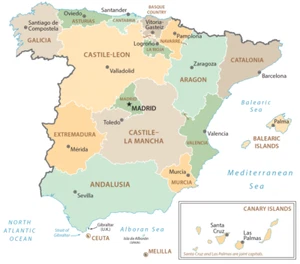 Spain Administrative Province Map GLOSSY POSTER PICTURE PHOTO PRINT BANNER 13850 - Picture 1 of 1