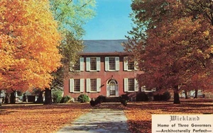 Wickland, Hogar de 3 Gobernadores East Bardstown Kentucky Cromo De Colección PC - Imagen 1 de 2