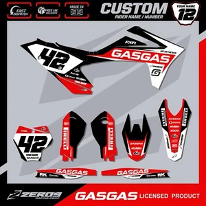 GASGAS MOTOCROSS GRAPHICS KIT CUSTOM MX GRAPHICS DECALS MC MCF EC RACE BLK/RED - Picture 1 of 7