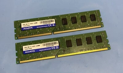 2 x 4GB (8GB Kit) ADATA DDR3 1600 4Gx16 U-DIMM PC3-12800U 1600MHz Computer RAM - Image 1 of 3