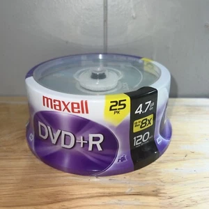 BRANDNEU Maxell DVD+R 4,7GB 25er-Pack 8x 120 Minuten Spindel werkseitig versiegelt Neu in Verpackung!! - Bild 1 von 5