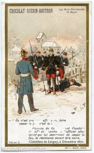 CHROM. GUÉRIN-KNOPF. Historische Worte. Friedhof von LOIGNY. Krieg 1870 - Bild 1 von 2