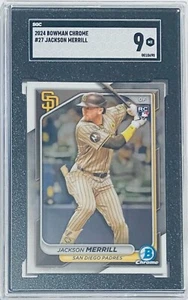Bowman 2024 cromo #27 Jackson Merrill (RC) SGC 9 - San Diego Padres - Imagen 1 de 2