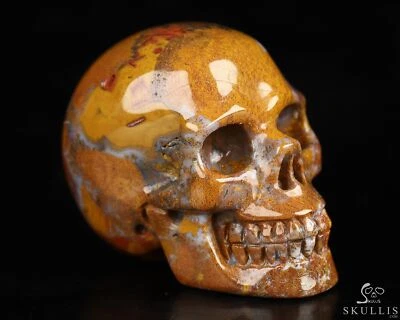 Calavera de cristal tallada a mano de ágata roja imperio de 1,3", realista, cristal curativo Foto 1 de 4