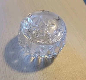 Vintage Princess House Crystal Floral Frosted Flower Trinket Jewelry Box & Lid - Picture 1 of 5