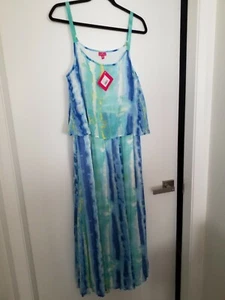 TOGETHER LADIES BLUE AND GREEN MAXI DRESS SIZE 40 / 14 - Picture 1 of 5