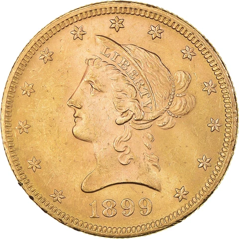 [#223629] Coin, United States, Coronet Head, $10, Eagle, 1899, U.S. Mint, Philad Cover