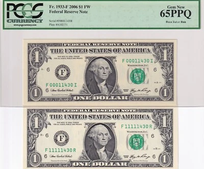 United States Of America, 1 Dollar, 2006, UNC, Fr.1933, (total 2 banknotes) - Image 1 of 2