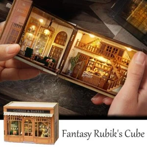 3D Wooden Book Nook Kit DIY Miniature House Book Nook Model Bookshelf NEW C1B3 - Picture 1 of 14